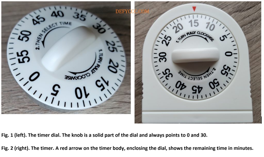 Photo of the timer and its dial